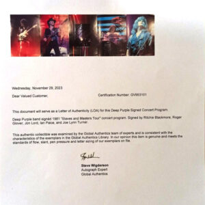Автографи гурту “Deep Purple”